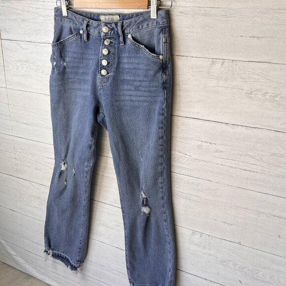 We the Free Jeans Womens Size 27 Light Wash Dylan High Rise Distressed Cropped - Picture 7 of 16